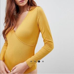 Robbed Long Sleeve Wrap Body